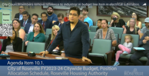 City Councilmembers agreed to remove reference to "industrial" in budget line item relating to electrical substation