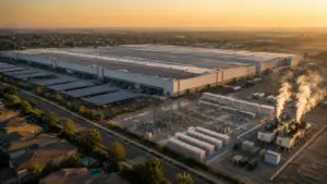 Industrial complex at golden hour