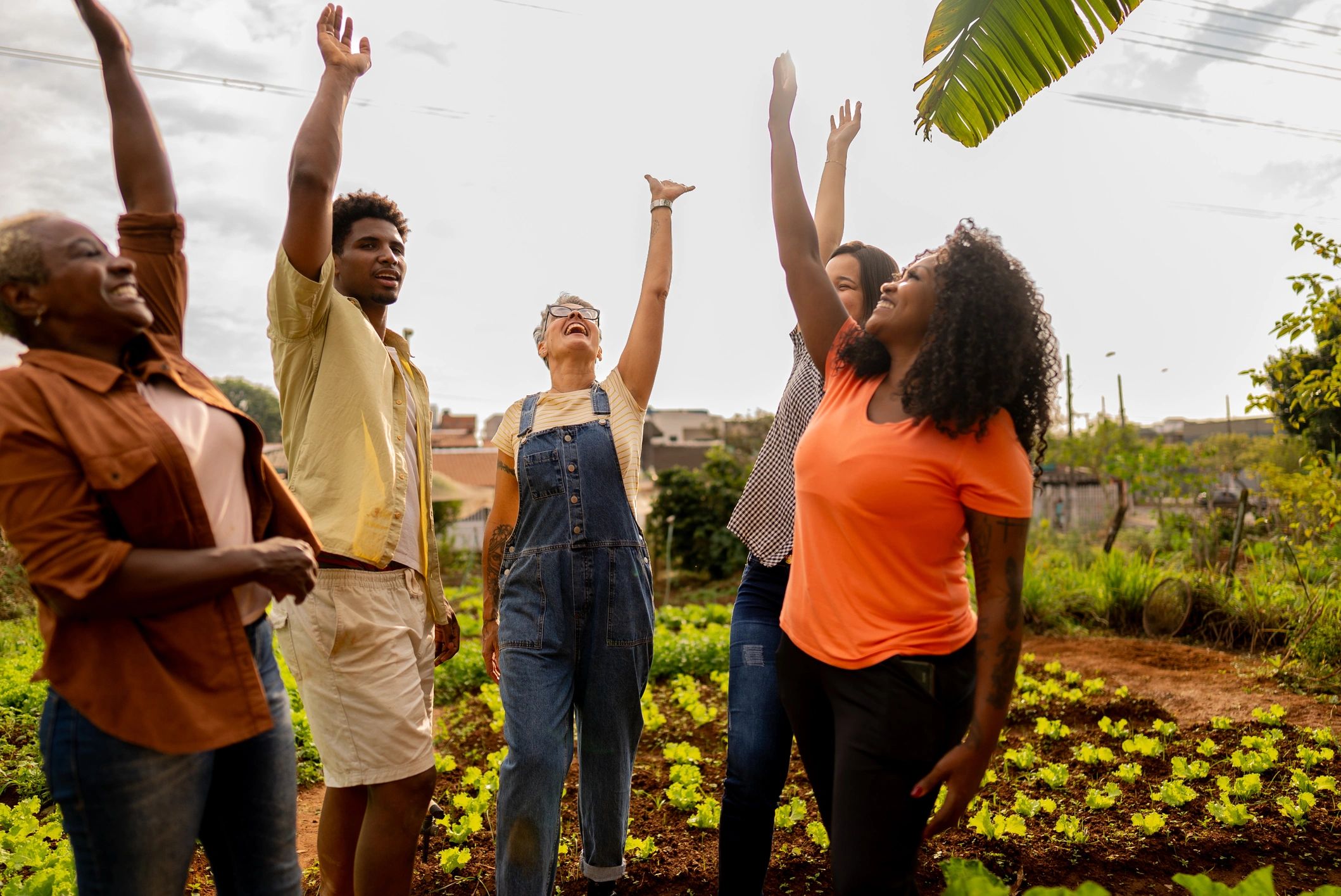 Community members supporting farm-related volunteer efforts