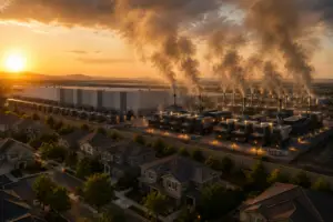Suburban tranquility meets industrial power